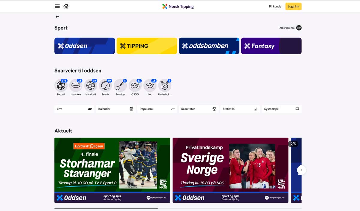 norsk tipping website
