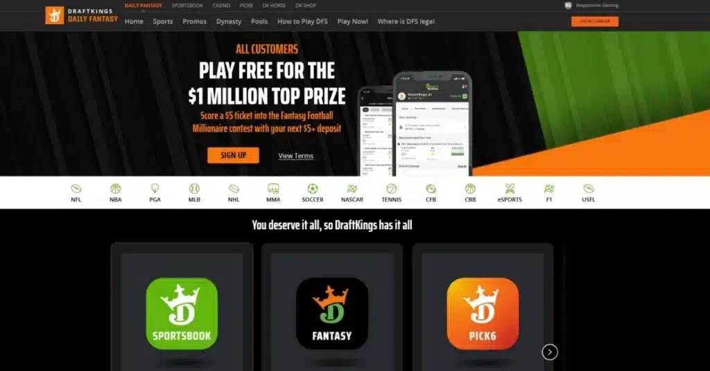 draftkings nettside